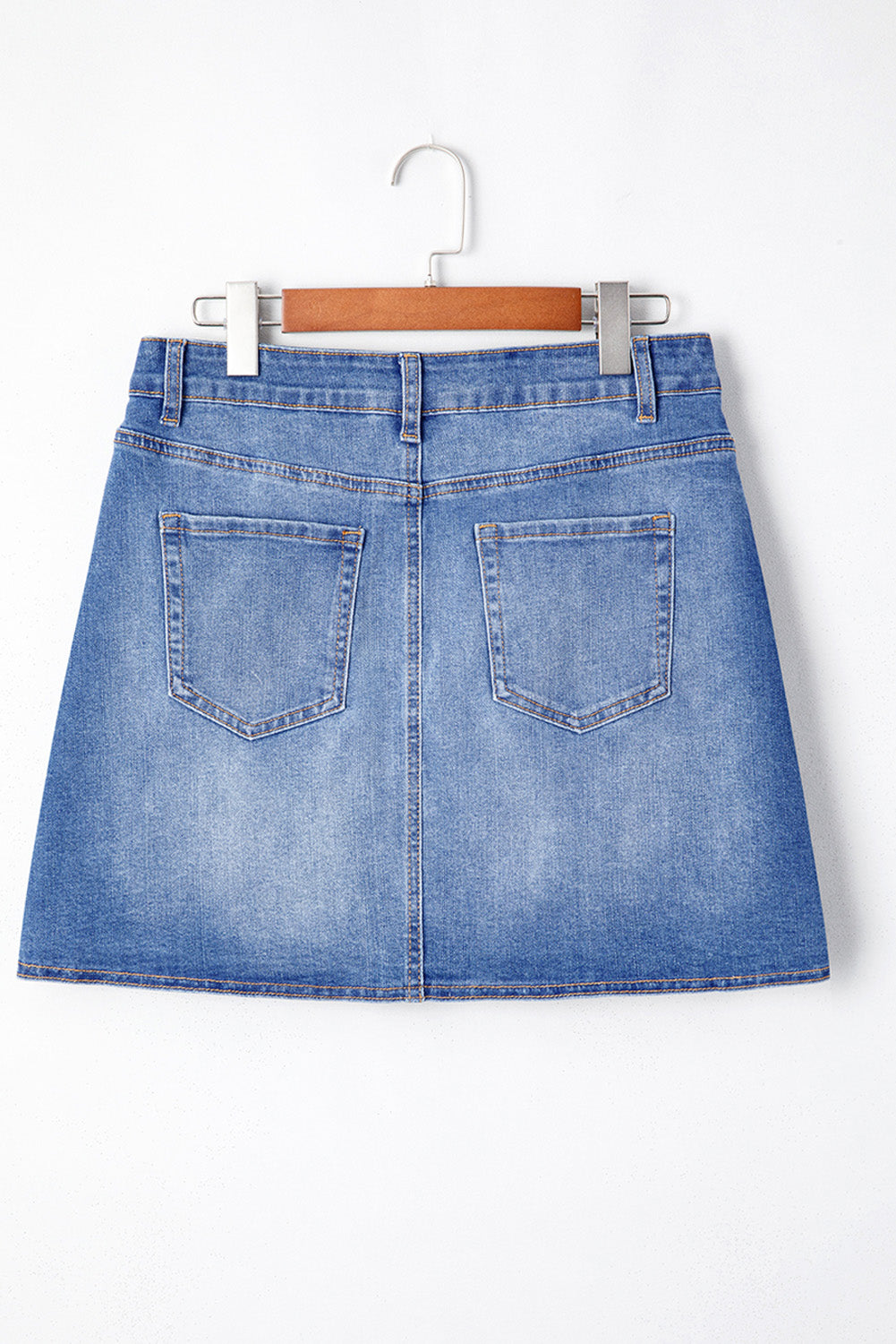 Ashleigh Blue Denim Mini Skirt with Wrapped Crossed Waist