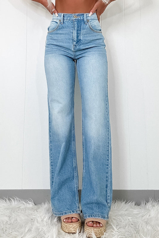Myosotis high rise, shift, slit legged straight jean