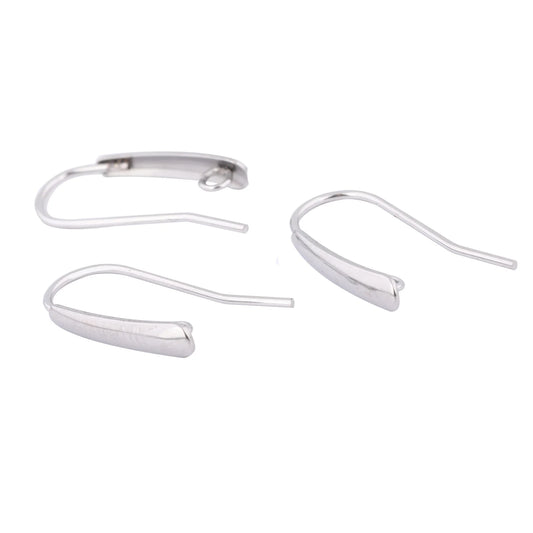 40pcs Stainless Steel Earring Hooks Findings With Loop Diy Ear Wire Clasps For Jewelry Making Supplies 12x21mm
