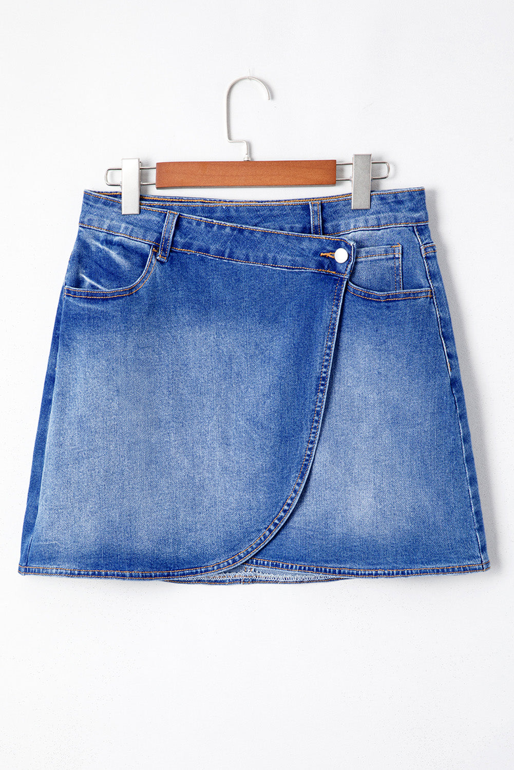 Ashleigh Blue Denim Mini Skirt with Wrapped Crossed Waist