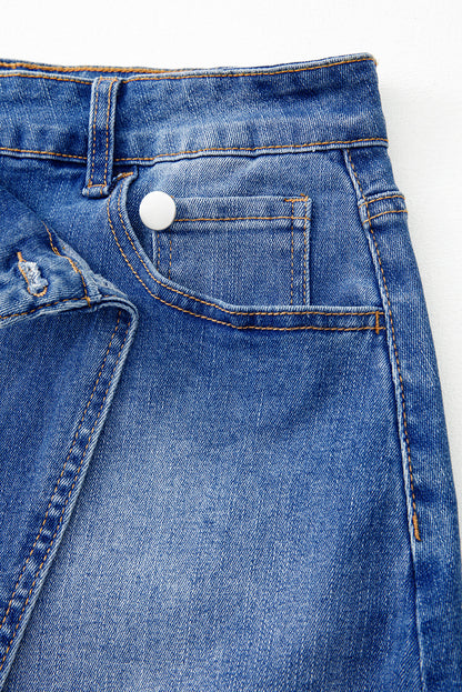 Ashleigh Blue Denim Mini Skirt with Wrapped Crossed Waist