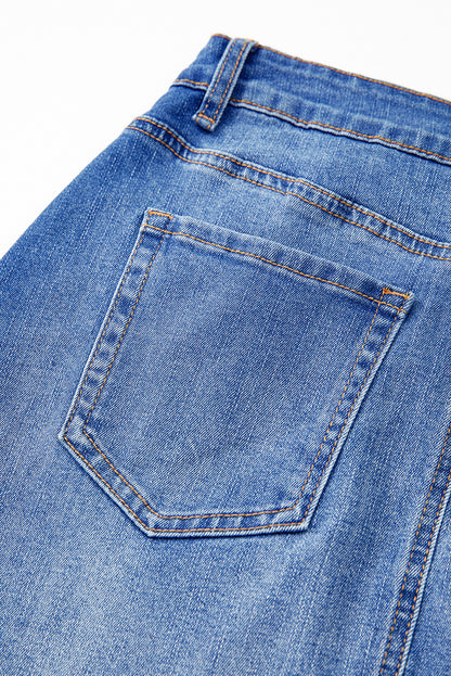 Ashleigh Blue Denim Mini Skirt with Wrapped Crossed Waist